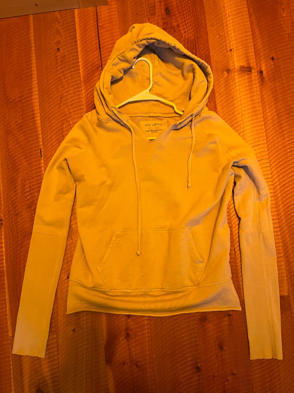 Beige Hooded Pullover Sweatshirt - Women